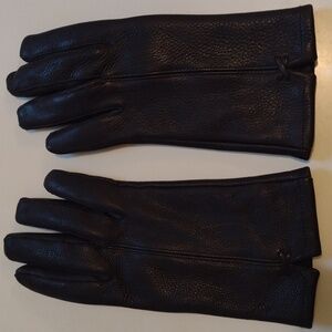 100% Genuine Leather Black Pebbled Leather Gloves Fleece Thinsulate Lined Size S